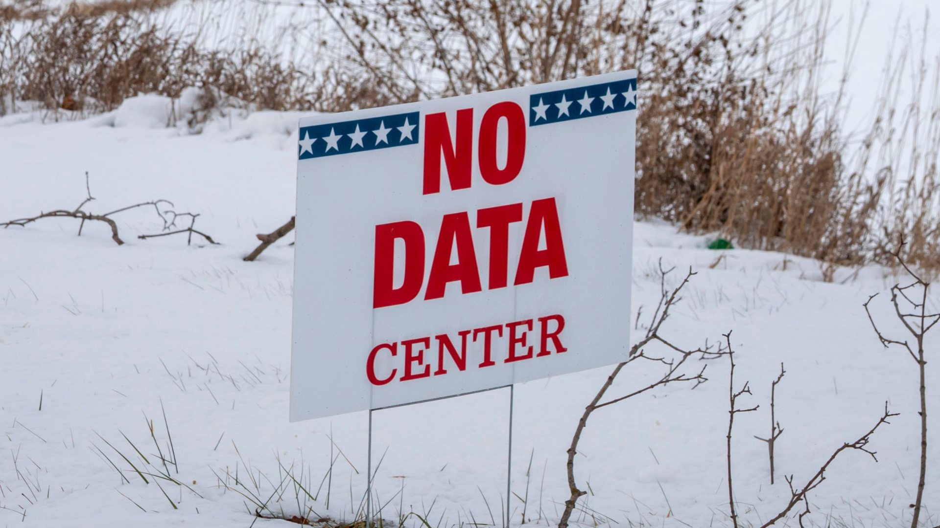 A &amp;quot;No data center&amp;quot; sign