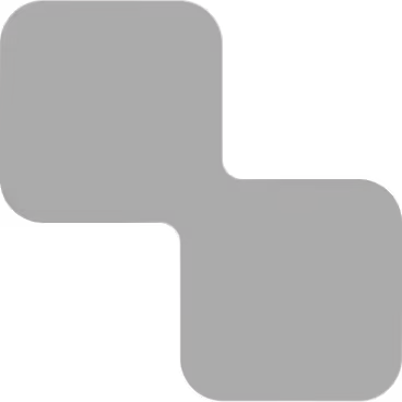 Black geometric shape with two connected rounded squares, forming an L-like figure.