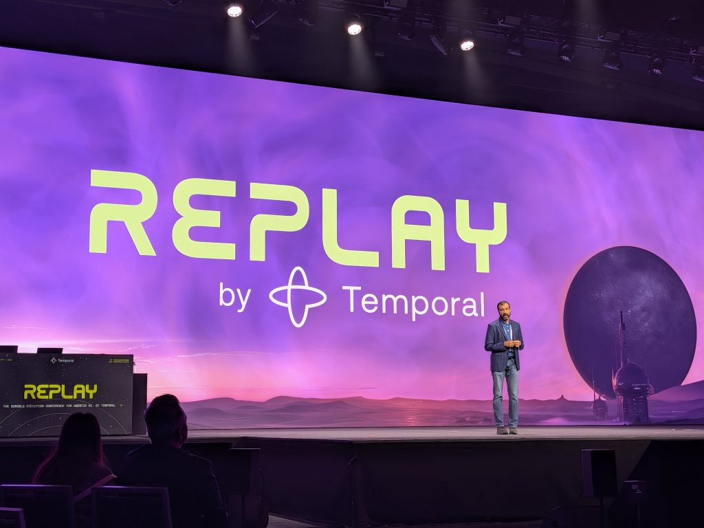 Temporal CEO Samar Abbas at the Replay conference in May 2026.