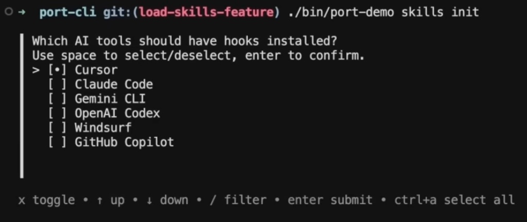 A screenshot showing port