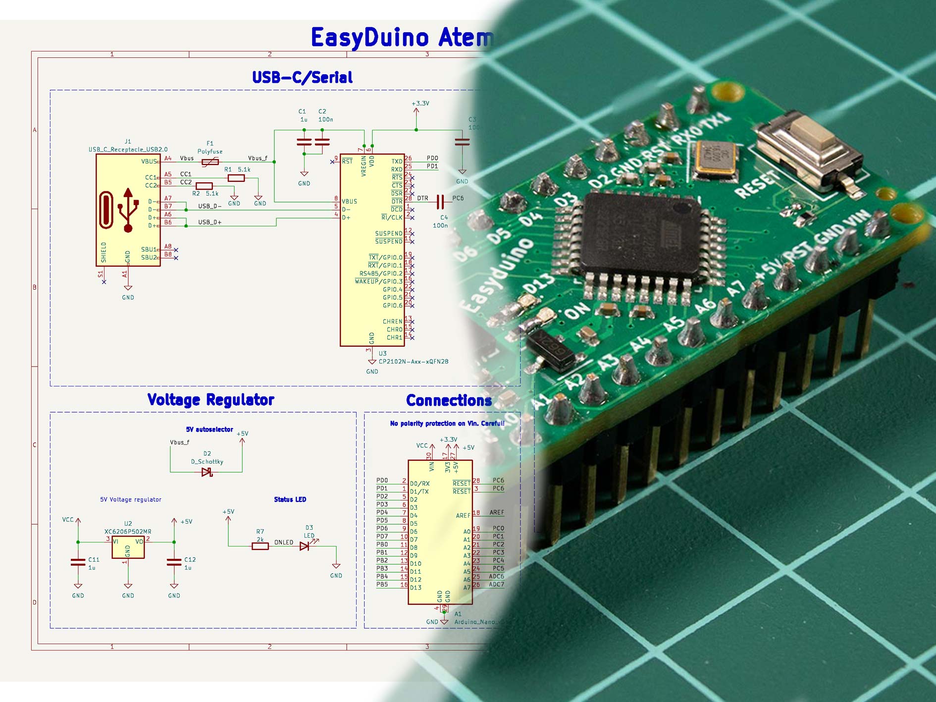 Easyduino: Open Source PCB Devboards for KiCad