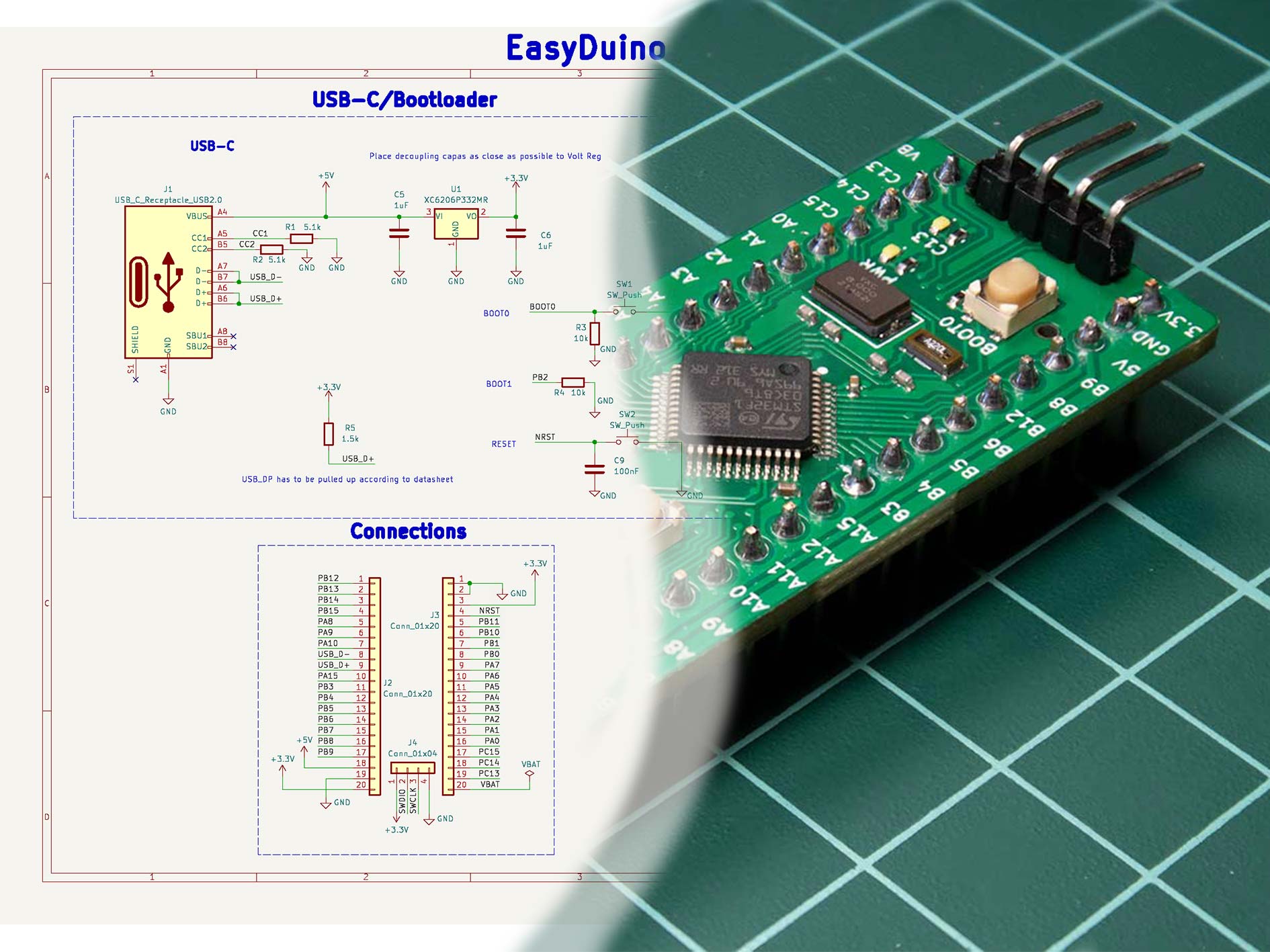 Easyduino: Open Source PCB Devboards for KiCad