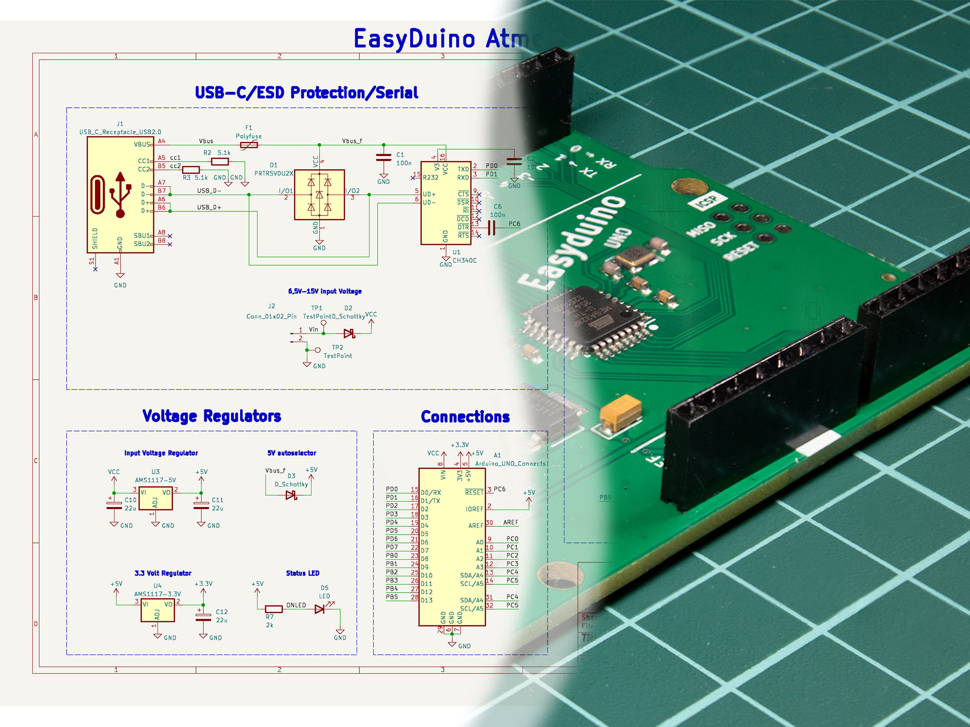 Easyduino: Open Source PCB Devboards for KiCad