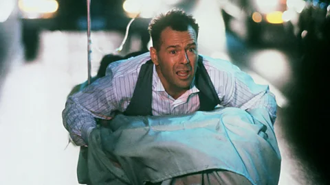 Bruce Willis on a motorcycle in Hudson Hawk (Credit: Alamy)