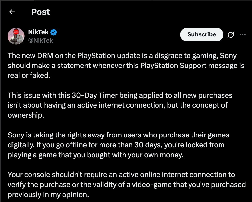 索尼单机需30天联网惹众怒！玩家翻出当年承诺来打脸