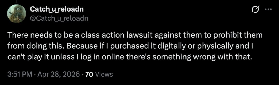 索尼单机需30天联网惹众怒！玩家翻出当年承诺来打脸