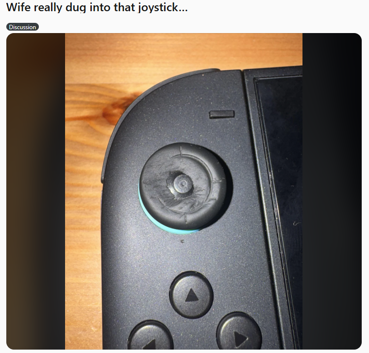 老婆沉迷任天堂游戏 竟把Switch2摇杆玩到报废