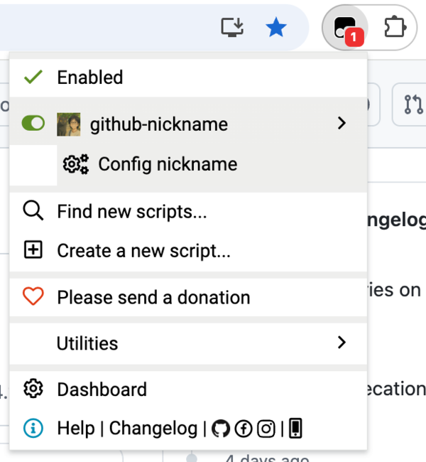github-nickname usage