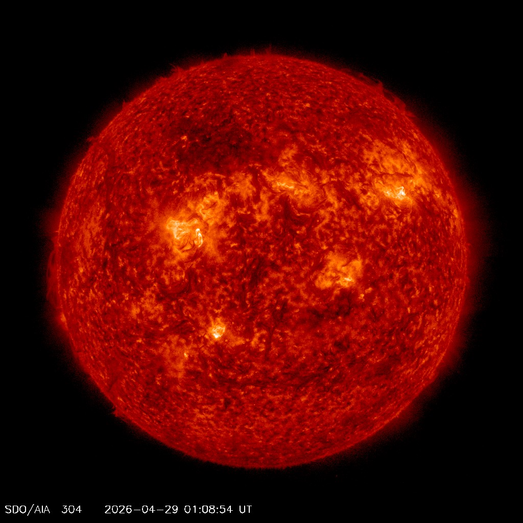 Live NASA SDO solar image — Chromosphere (304 angstrom)