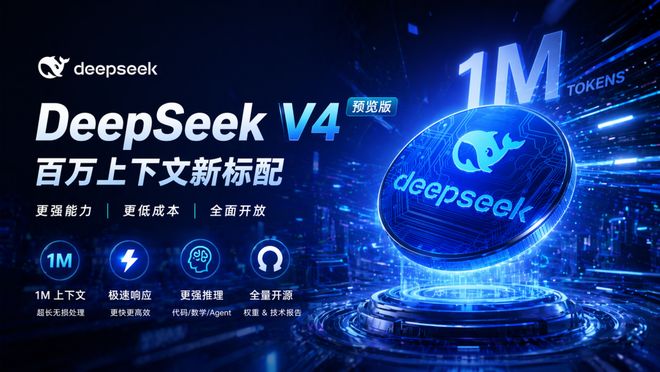 DeepSeek 正式发布 V4 API：Flash/Pro 双版本齐发 百万上下文成标配