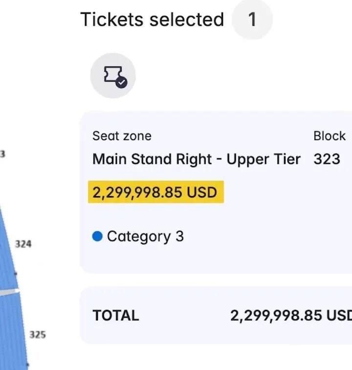 世界杯决赛门票被炒到1570万元 有球迷要卖房产观赛
