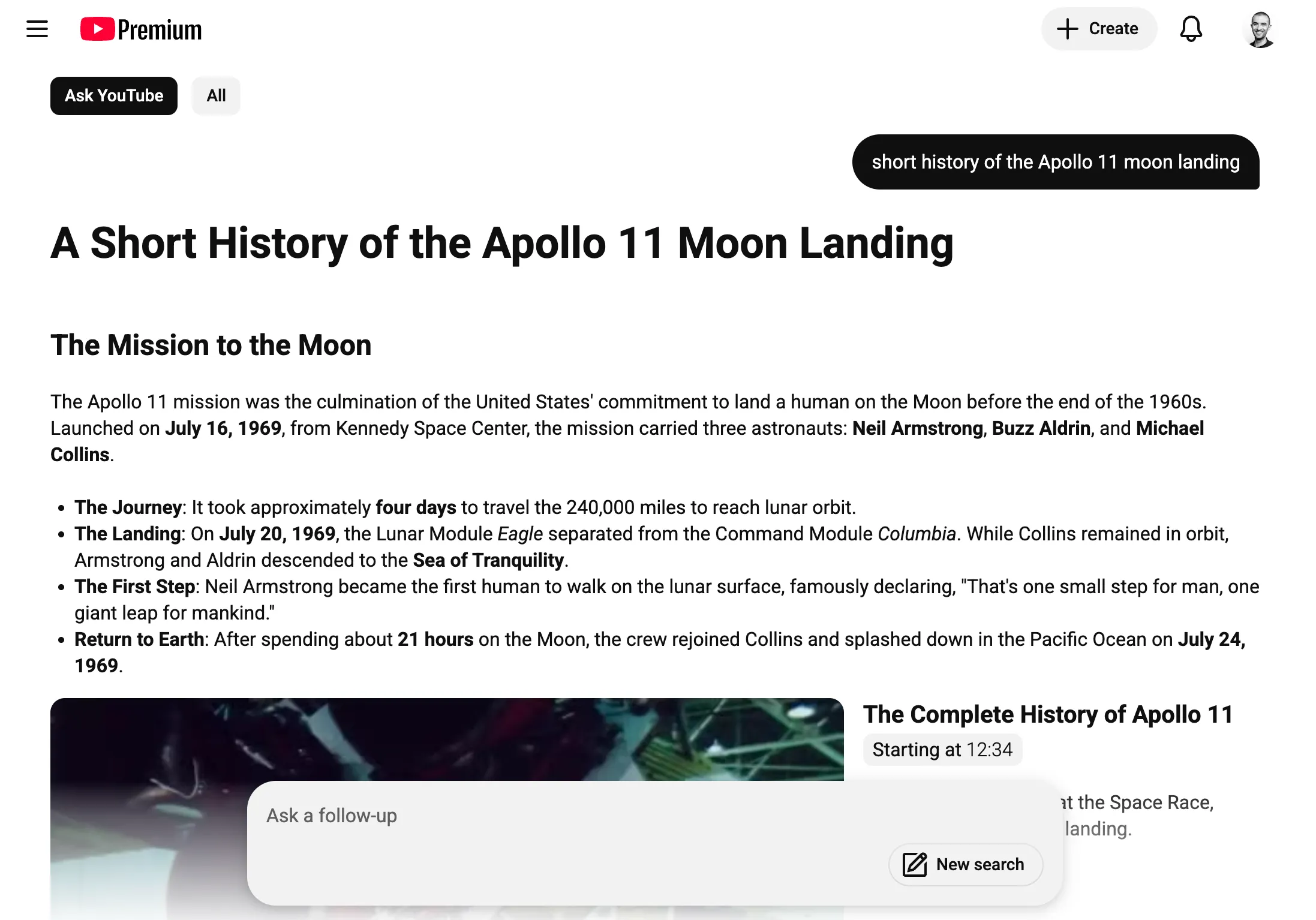 Google正在YouTube上测试一项类似AI模式的全新搜索体验