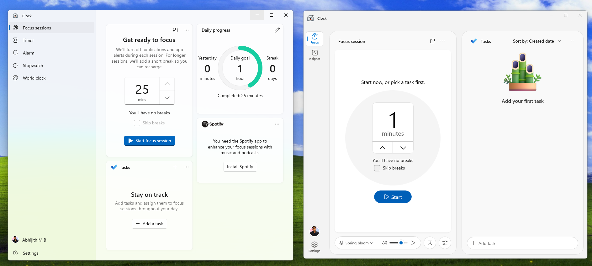 Windows 11时钟App改版 加入AI、感知走神并自动暂停计时
