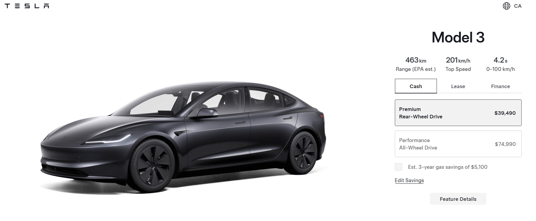 特斯拉在加拿大价格腰斩 Model 3起售仅19.8万 比中国还低