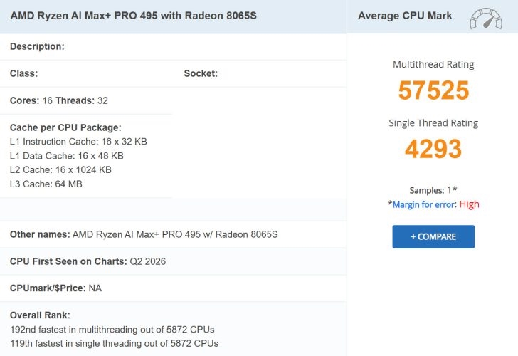 AMD新一代旗舰APU大曝光 16个Zen 5核心+192GB内存、首搭8065S集成显卡