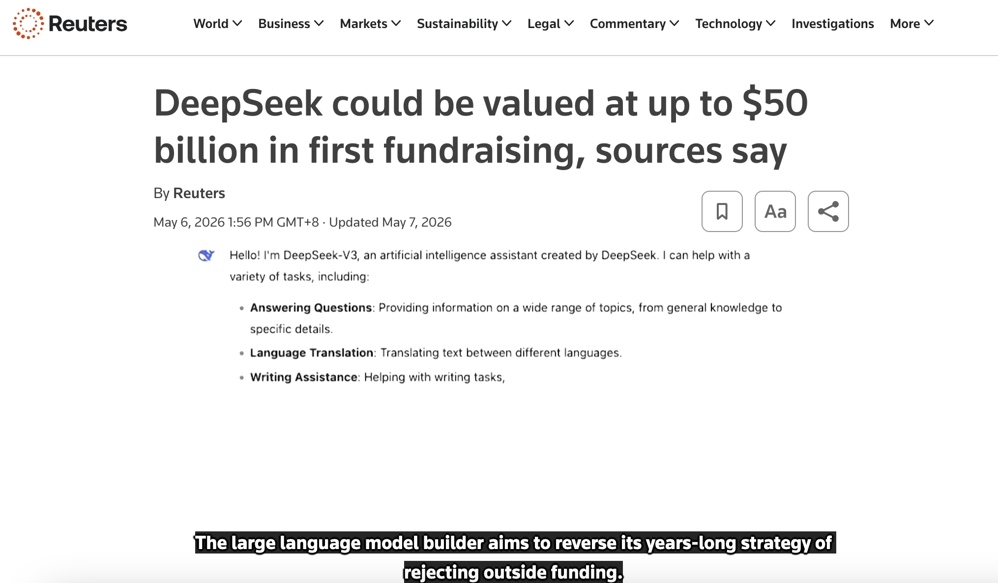 DeepSeek 被曝融资500亿，梁文锋自己掏了 200亿！阿里或无缘参投