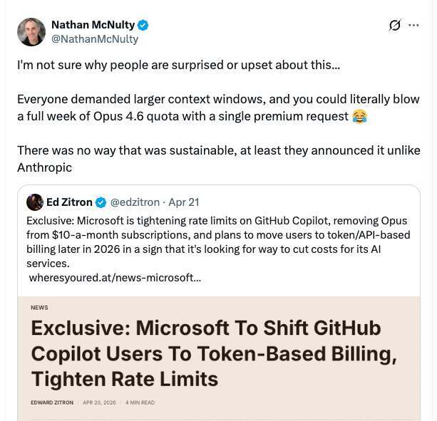 Copilot 不让注册了：从“随便用”到“全面限”，agent 把原有订价模型顶穿了