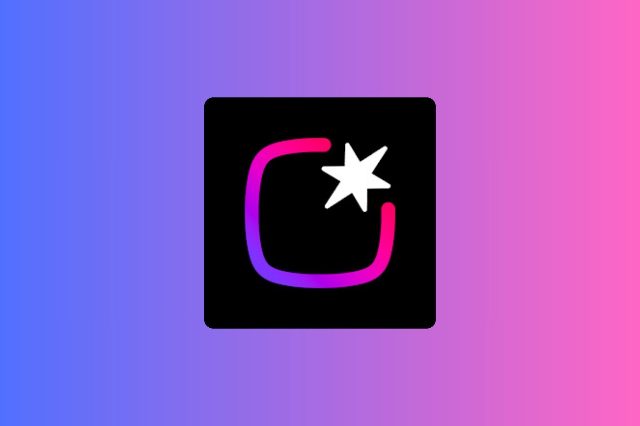 Instagram Instants app logo on a pink and purple gradient background